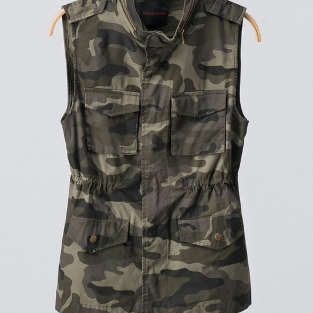 NEW LOVE TREE CAMOUFLAGE MILITARY ANORAK ARMY VEST shirt jacket wrap USA SM-2XL - Picture 5 of 8